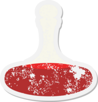 elegante jarra llena de vino grunge pegatina png