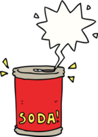 cartoon soda can with speech bubble png