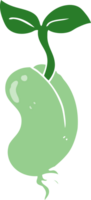 graine de germination de dessin animé de style plat couleur png