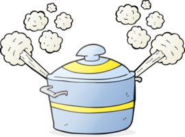 drawn cartoon steaming cooking pot png