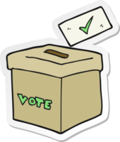 sticker of a cartoon ballot box png