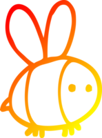 warm gradient line drawing of a cartoon bee png