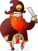 desenhado desenho animado pirata capitão png