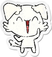 verontruste sticker van een vrolijke kleine hond cartoon png