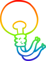 rainbow gradient line drawing of a cartoon png