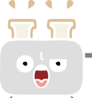 flat color retro cartoon of a of a toaster png