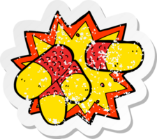 retro distressed sticker of a cartoon painkillers png