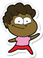 sticker of a cartoon happy man png