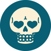 iconic tattoo style image of a skull png