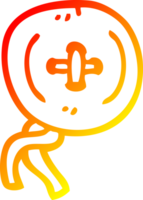 warm helling lijn tekening van een tekenfilm knop png