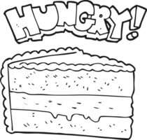 drawn black and white cartoon cake png