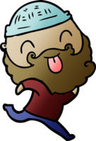 running man with beard sticking out tongue png