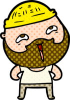 homme barbu heureux de dessin animé png