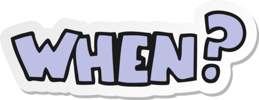 sticker of a cartoon when word png