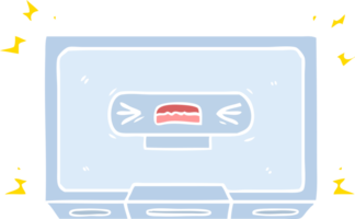 flat color style cartoon angry old cassette tape png