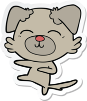 sticker of a cartoon dog kicking png