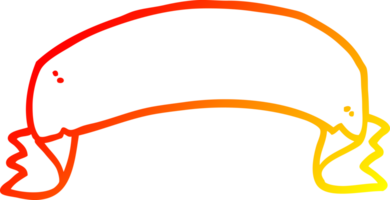 warm gradient line drawing of a cartoon scroll banner png