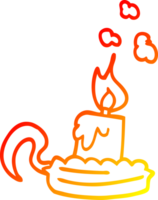 warm gradient line drawing of a cartoon candle stick holder png