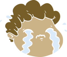 garçon qui pleure de dessin animé de style plat couleur png