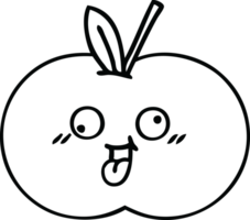 line drawing cartoon of a red apple png