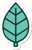 sticker of tattoo in traditional style of leaf png