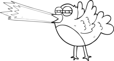 desenhado Preto e branco desenho animado pássaro png