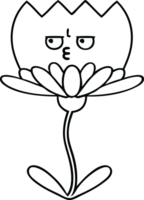 line drawing cartoon of a flower png