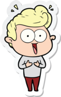 sticker of a cartoon staring man png