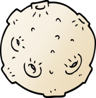 cartoon doodle moon with craters png