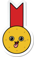 sticker of a cute cartoon gold medal png