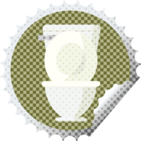 open toilet graphic png illustration round sticker stamp