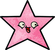 retro grunge texture cartoon of a star fish png