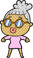 cartoon woman wearing spectacles png