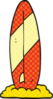 planche de surf de dessin animé de style bande dessinée png