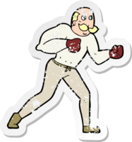 Retro-Distressed-Aufkleber eines Cartoon-Retro-Boxer-Mannes png