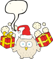 drawn speech bubble cartoon christmas owl png