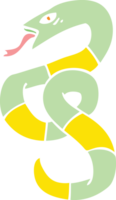 serpent de dessin animé de style plat couleur png