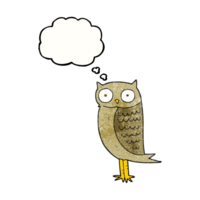 drawn thought bubble textured cartoon owl png