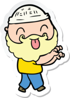 sticker of a man with beard sticking out tongue png