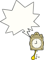 cartoon ticking clock with pendulum with speech bubble png