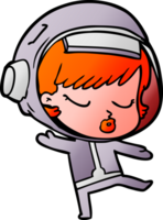 cartoon pretty astronaut girl dancing png