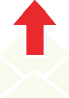 flat color retro cartoon of a email sign png