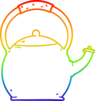 Regenbogen Gradient Linie Zeichnung von ein Karikatur Kessel png