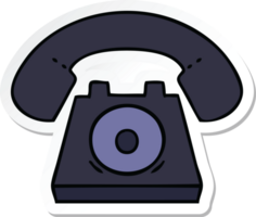 sticker of a cute cartoon old telephone png