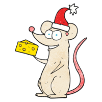 textured cartoon christmas mouse png