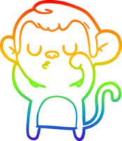 arcobaleno pendenza linea disegno di un' cartone animato scimmia png