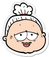 sticker of a cartoon old lady png