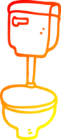 warm gradient line drawing of a cartoon golden toilet png