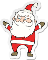 sticker of a cartoon happy santa claus png