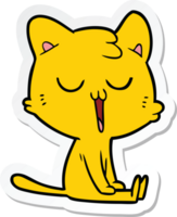 klistermärke av en tecknad katt som sjunger png